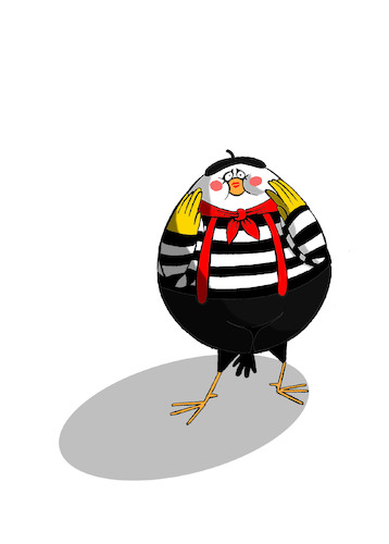 Cartoon: Chick Pantomime... (medium) by berk-olgun tagged chick,pantomime