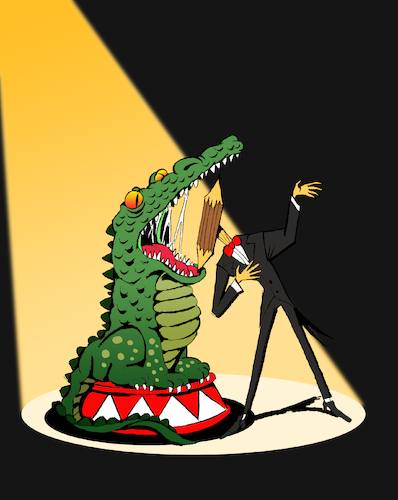 Cartoon: Circus Alligator... (medium) by berk-olgun tagged circus,alligator