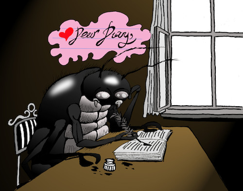 Cartoon: Dear Diary... (medium) by berk-olgun tagged metamorphosis