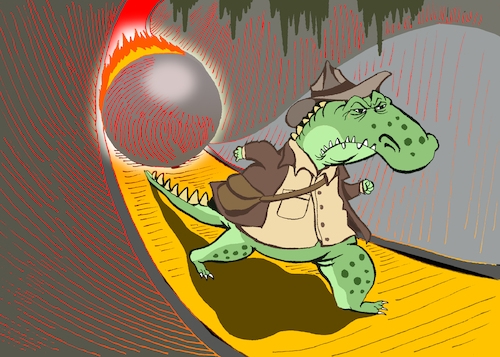 Cartoon: Dinosaur Indiana Jones... (medium) by berk-olgun tagged dinosaur,indiana,jones