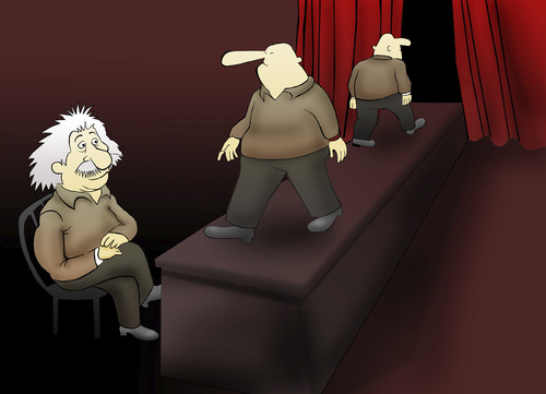 Cartoon: Einstein at Fashion Show.. (medium) by berk-olgun tagged einstein