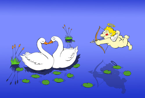Cartoon: Eros vs Swan... (medium) by berk-olgun tagged eros,vs,swan