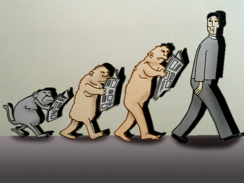 Cartoon: Evolution.. (medium) by berk-olgun tagged evolution