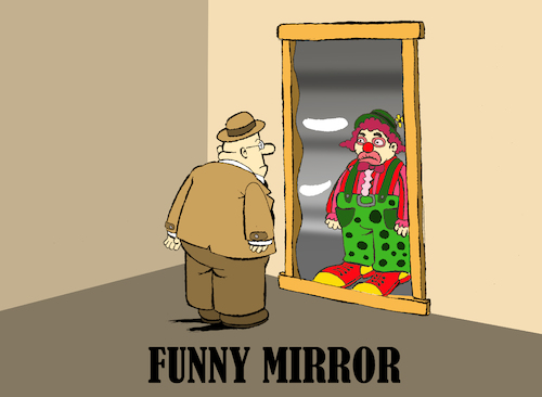 Cartoon: Funny Mirror... (medium) by berk-olgun tagged funny,mirror