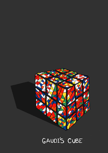 Cartoon: Gaudis Cube... (medium) by berk-olgun tagged gaudis,cube