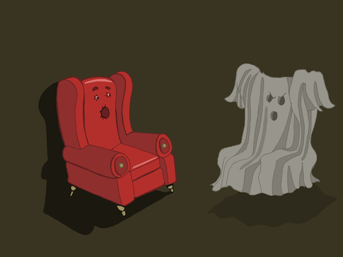 Cartoon: Ghost Armchair... (medium) by berk-olgun tagged ghost,armchair