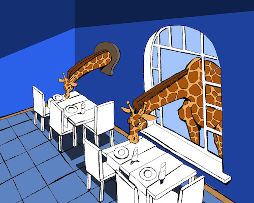 Cartoon: Giraffe Manor... (medium) by berk-olgun tagged giraffe,manor