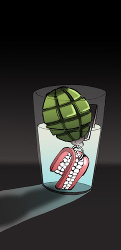 Cartoon: Hand Bomb... (medium) by berk-olgun tagged hand,bomb