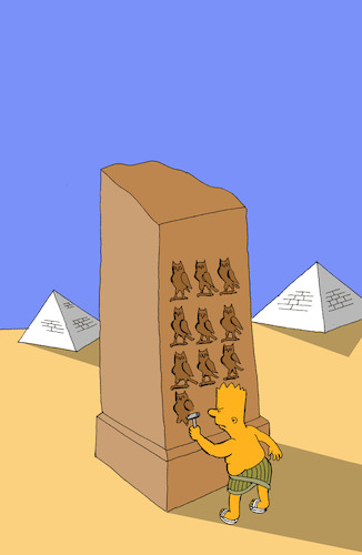 Cartoon: Hieroglyph... (medium) by berk-olgun tagged hieroglyph