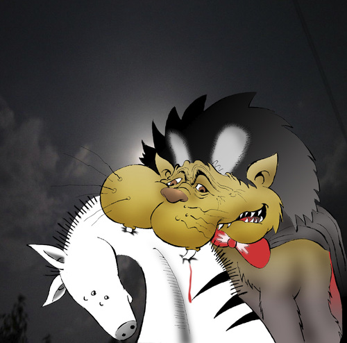 Cartoon: Lion the Vampire... (medium) by berk-olgun tagged vampire,the,lion