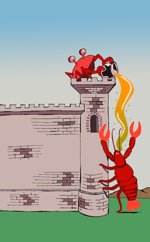 Cartoon: Lobster vs Crab... (medium) by berk-olgun tagged lobster,vs,crab