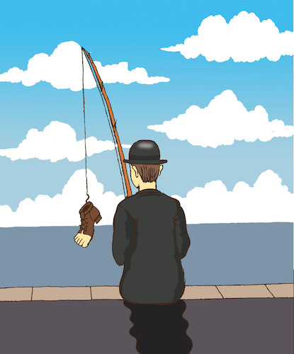 Cartoon: Magritte Fishing... (medium) by berk-olgun tagged magritte,fishing