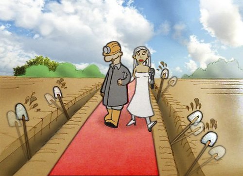 Cartoon: Marriage of the Miner.. (medium) by berk-olgun tagged marriage