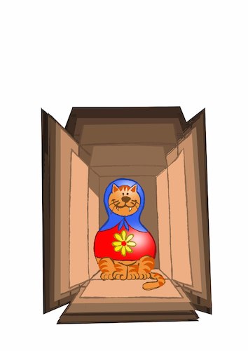 Cartoon: Matryoshka Cat... (medium) by berk-olgun tagged matryoshka,cat