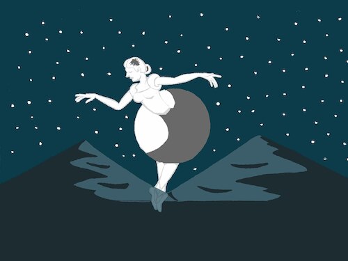 Cartoon: Moon Ballerina... (medium) by berk-olgun tagged moon,ballerina
