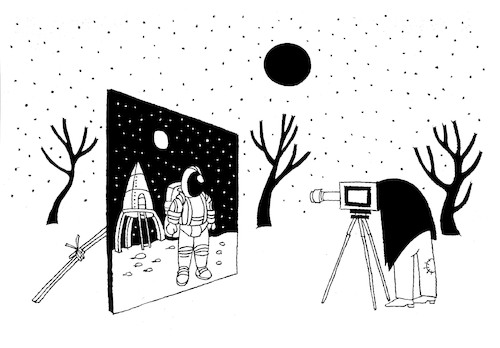 Cartoon: Moon Fiction... (medium) by berk-olgun tagged moon,fiction