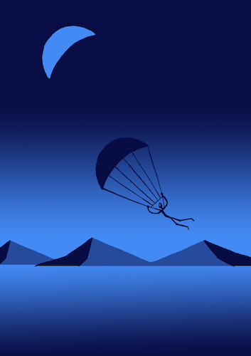Cartoon: Moon Parachute... (medium) by berk-olgun tagged moon,parachute