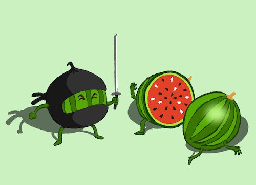 Cartoon: Ninja Watermelon... (medium) by berk-olgun tagged ninja,watermelon