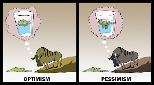 Cartoon: Optimism vs Pessimism... (medium) by berk-olgun tagged optimism,vs,pessimism