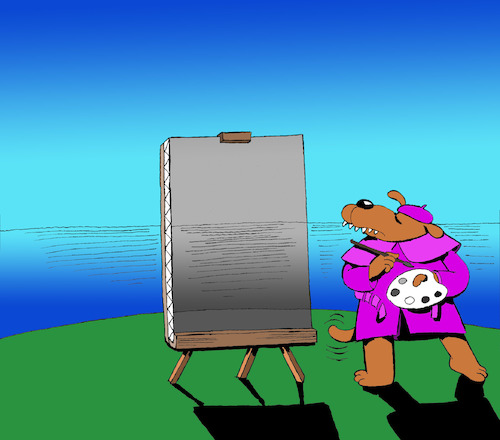 Cartoon: Painter Dog... (medium) by berk-olgun tagged painter,dog