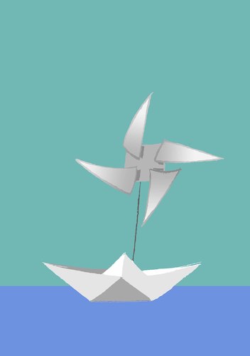 Cartoon: Paper Sailing Ship... (medium) by berk-olgun tagged paper,sailing,ship