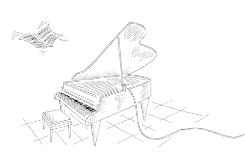 Cartoon: Piano Notes... (medium) by berk-olgun tagged piano,notes