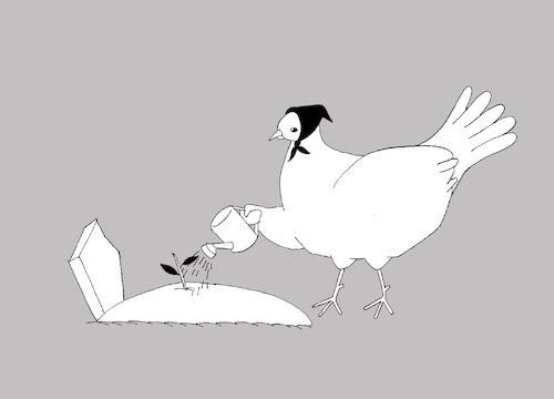 Cartoon: Pigeons Wife... (medium) by berk-olgun tagged pigeons,wife