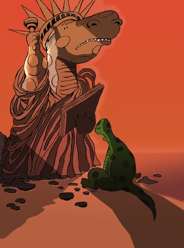 Cartoon: Planet of the Dinosaurs... (medium) by berk-olgun tagged planet,of,the,dinosaurs