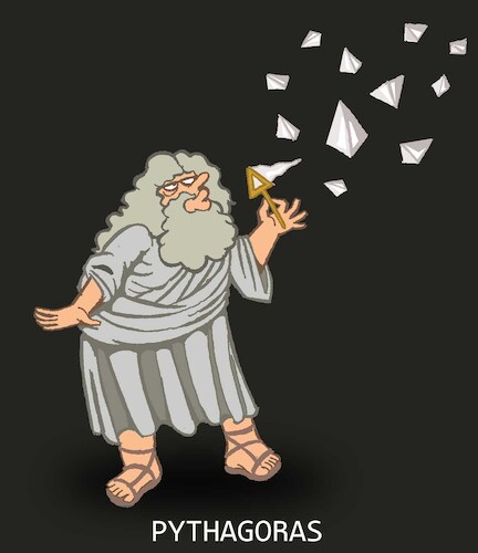 Cartoon: Pythagoras... (medium) by berk-olgun tagged pythagoras