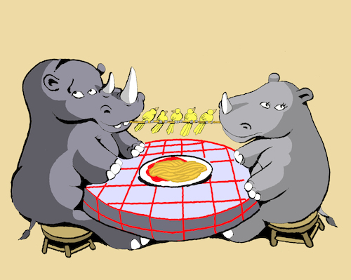 Cartoon: Rhino in Love... (medium) by berk-olgun tagged rhino,in,love