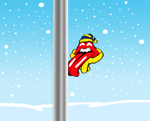 Cartoon: Rolling Stones in Winter... (medium) by berk-olgun tagged rolling,stones,in,winter