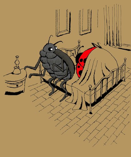 Cartoon: Samsa vs Ladybug... (medium) by berk-olgun tagged samsa,vs,ladybug