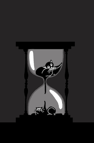 Cartoon: Sand Clock... (medium) by berk-olgun tagged black,cat