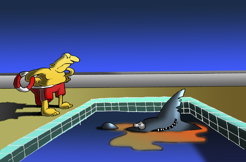 Cartoon: Shark at Trouble... (medium) by berk-olgun tagged shark,at,trouble