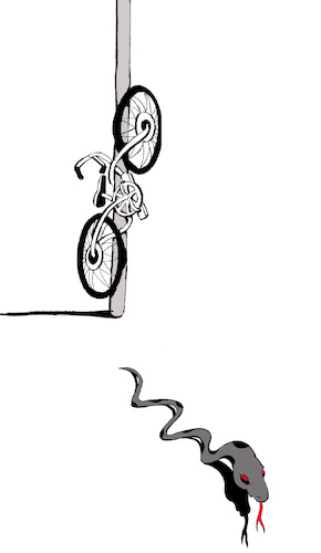 Cartoon: Snakes Bicycle... (medium) by berk-olgun tagged snakes,bicycle