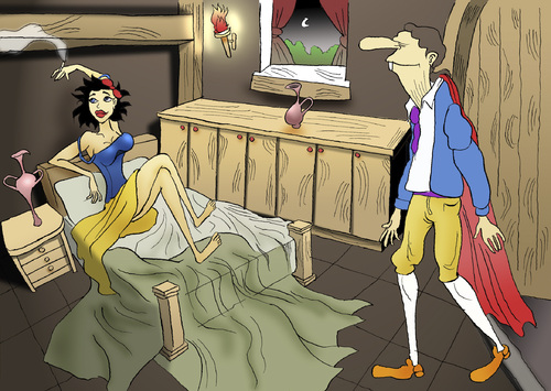 Cartoon: Snow White and the Seven Dwarfs. (medium) by berk-olgun tagged snow,white,and,the,seven,dwarfs