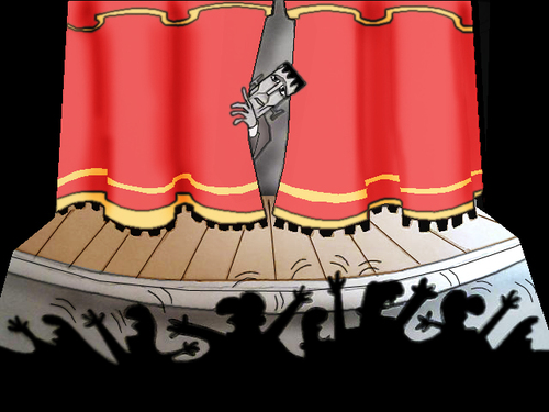 Cartoon: Stage Fright.. (medium) by berk-olgun tagged stage,fright