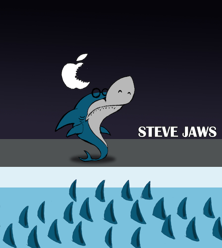 Cartoon: Steve Jaws... (medium) by berk-olgun tagged steve,jaws