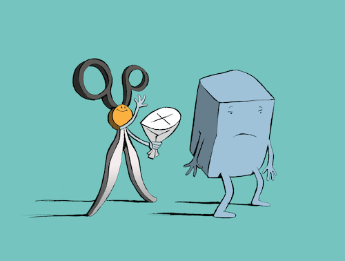 Cartoon: Stone Paper Scissors... (medium) by berk-olgun tagged stone,paper,scissors
