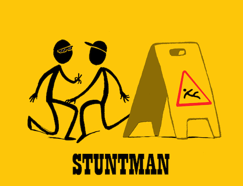 Cartoon: Stuntman... (medium) by berk-olgun tagged stuntman