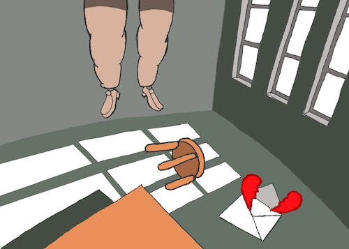 Cartoon: Suicide Note... (medium) by berk-olgun tagged suicide,note