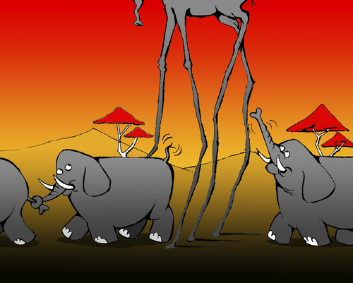 Cartoon: Surrealist Elephant... (medium) by berk-olgun tagged surrealist,elephant