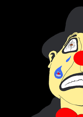 Cartoon: Tears of the Clown... (medium) by berk-olgun tagged tears,of,the,clown