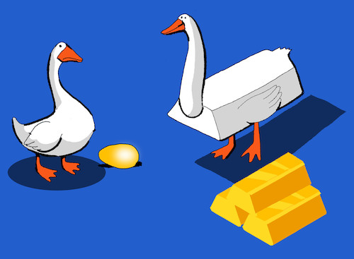 Cartoon: The Golden Goose... (medium) by berk-olgun tagged the,golden,goose