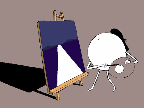 Cartoon: The Painter... (medium) by berk-olgun tagged moonlight