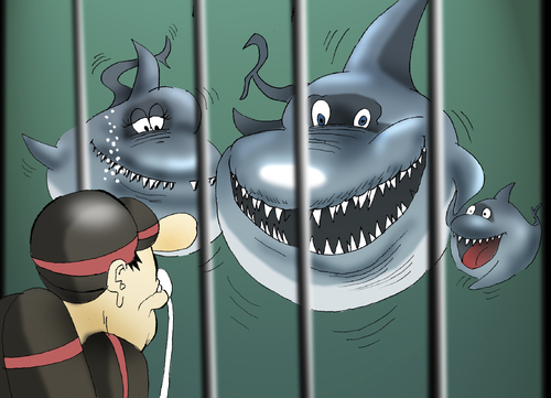 Cartoon: The Shark Family... (medium) by berk-olgun tagged the,shark,family