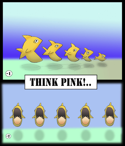 Cartoon: THINK PINK... (medium) by berk-olgun tagged think,pink