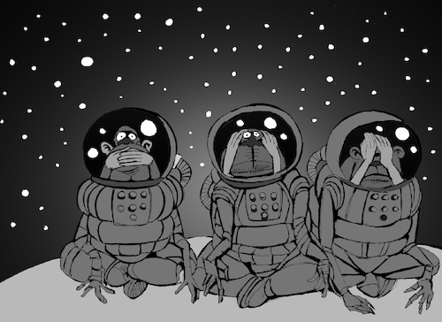 Cartoon: Three Astronauts... (medium) by berk-olgun tagged three,astronauts