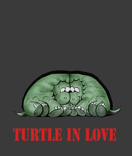 Cartoon: Turtle in Love... (medium) by berk-olgun tagged pink,humour