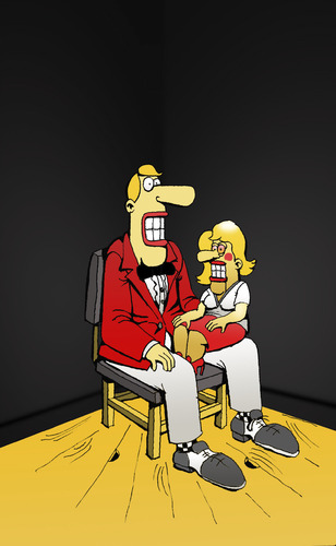 Cartoon: Ventriloquist... (medium) by berk-olgun tagged ventriloquist